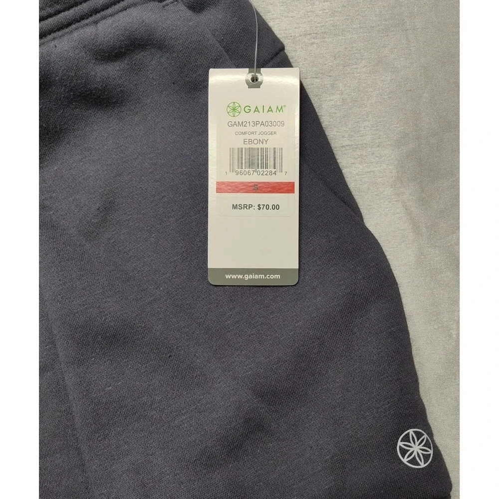 Gaiam Comfort Jogger Men Small Slim Fit Ebony Pull-On‎ Sweatpants NEW